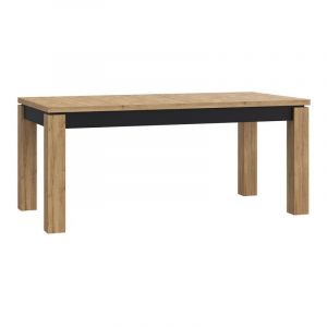 Table de repas extensible 180 à 226 cm décor chêne et noir mat - farm