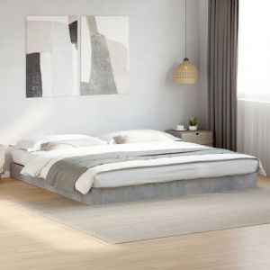 VidaXL Cadre de lit gris béton 180x200 cm bois d'ingénierie