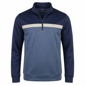 Ben Sherman Blue Two Tone Zip Hommes Sweat-shirt 1981080945