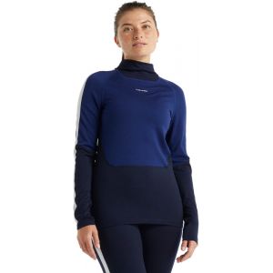 Image de Icebreaker 200 Sone LS High Neck Top Women, bleu XS Hauts thermiques ski