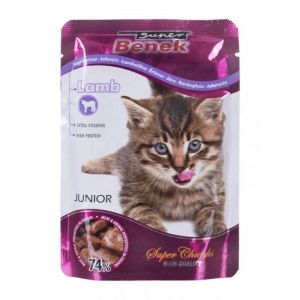 Super Benek Super Chunks Kitten 24 x 100 g - agneau en sauce