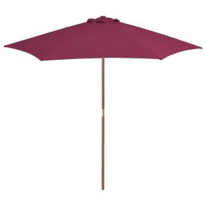 Parasol avec mât en bois 270 cm bordeaux 02_0008114