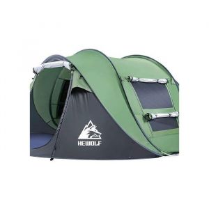 Tente Autod&eacute;ployable Pop Up 4 Personnes 200x280 Cm Vert, Id&eacute;ale Pour Camping, Plage, Festivals, D&eacute;ploiement En 3 Secondes