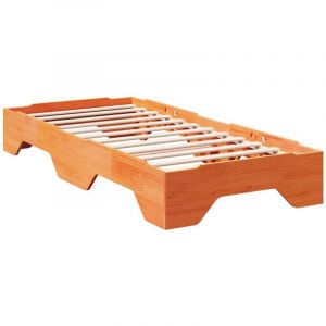 VidaXL Cadre de lit sans matelas empilable cire marron 90x190 cm