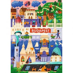 Trefl Puzzle 1000 pièces : L'art de la couleur - Budapest, Hongrie