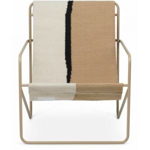 Image de Ferm Living Fauteuil noir et terre en métal beige Desert