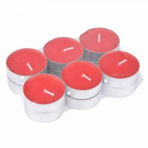 Lot de 12 bougies chauffe plat parf fraise H 2,5 cm