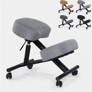 Bodyline alt And M age Chaise orthopédique suédoise ergonomique en tissu et en métal Balance Lux, Couleur: Gris