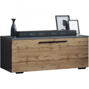 ArilaS table TV 1 claquement de porte anthracite, chêne décor.