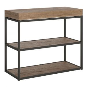 Console extensible 90x40/196 cm Plano Small Chêne Nature structure Anthracite