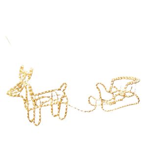 Lumières de Noël Generic, Renne de Noël avec traîneau, Blanc chaud