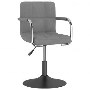 VidaXL Chaise de salle à manger Gris clair Velours - Gris