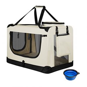 Boîte de transport pliante pour chien / Banc Lassie L - Beige - 50 x 70 x 52 cm