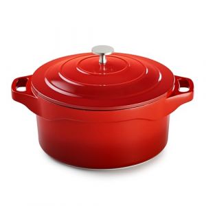 Pradel Excellence - PCUI003002 - Cocotte Ronde en Fonte d'Aluminium Magma Ø24cm, Revêtement Anti-Adhésif Façon Pierre, 2 Maniques Amovibles, Tous Feux