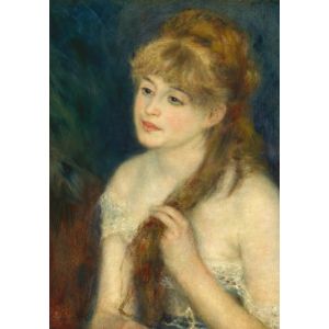 Grafika Auguste Renoir : Jeune Femme Tressant ses Cheveux, 1876