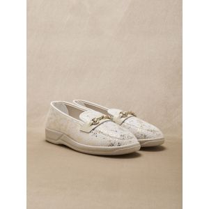 Image de Mocassins textile intérieur éponge femme Pédiconfort