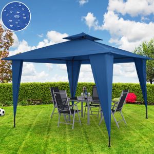 Deuba Tonnelle/Pavillon Sairee bleu tente de jardin r&eacute;ception 3,5m x 3,5m - 12,25m&sup2;