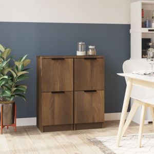 VidaXL Buffets 2 pcs Chêne marron 30x30x70 cm Bois d'ingénierie