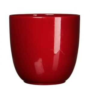 Image de Mica Decorations Pot de Fleur Tusca - H31,5 x Ø35 cm - Rouge foncé