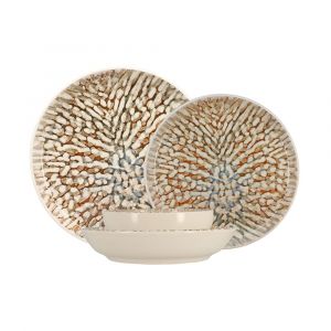 Novastyl Service de table 48 pièces en grès marron