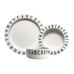 Image de Design Letters Lot d'assiettes Eat & Learn Blanc