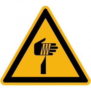 Autocollant Danger Warning Avertissement NF ISO7010 - Sticker Adhésif Signalétique Triangulaire Laminé Plastifié Résistant à l'eau et aux UV - Elément Pointu - 20x20 cm