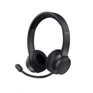 Trust Roha II Casque Bluetooth sans Fil avec Micro ENC Antibruit, 85% Plastique Recycle, Casque sans Fil Léger on Ear Rechargeable pour PC Bureau Ordinateur Portable Teams Zoom, Noir