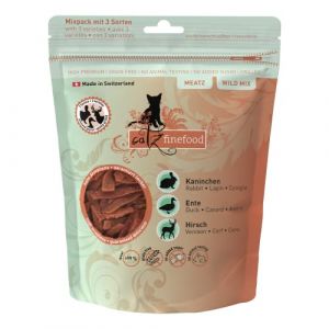 Catz Finefood Meatz Wild Mix Friandises pour Chat – Bandes croustillantes Issues de viandes spéciales – Friandises pour Chat allergiques sans Sucre, sans céréales (1 x 45 g)