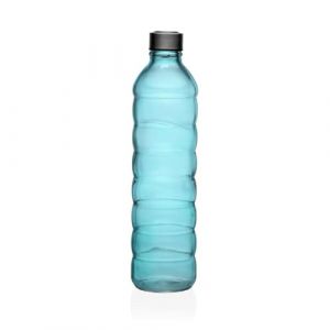 Versa Bouteille 1,22 L Bleu Verre Aluminium 8,5 x 33,2 x 8,5 cm
