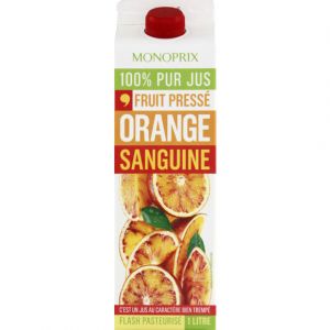 Monoprix Jus d'orange sanguine 100% pur jus - La brique de 1l