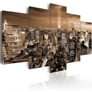 Image de Artgeist Tableau - New York: night light 200x100