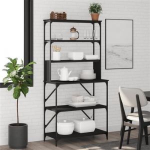 VidaXL Support de boulanger à 6 niveaux noir 90x40x180 cm
