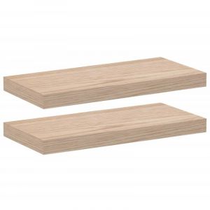 VidaXL Étagères flottantes 2 pcs 50x23,5x4 cm bois d'ingénierie, étagère murale, planche d'étagère, étagère murale de salle de bain