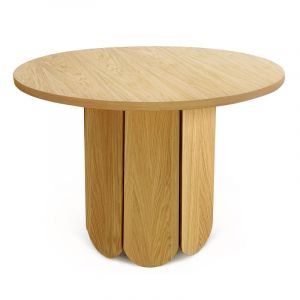 Woodman SOFT - Table à manger ronde en bois massif ø100cm - Chêne