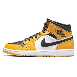 Jordan 1 Mid Chaussures pour homme, Taxi/noir/blanc, 44.5 EU
