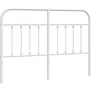 VidaXL Tête de lit métal blanc 150 cm, tête de lit pour lit double, tête de lit noire,, tête de lit en métal