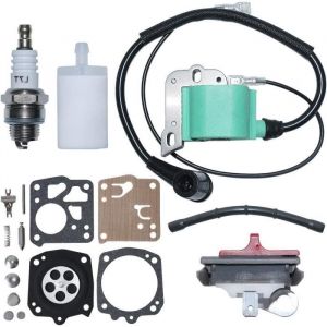 Kit de Carburateur pour Stihl FS120 FS200 FS250 FS300 FS120R D&eacute;broussailleuse, ADEFOL Carburateur + Filtre &agrave; Carburant + Tuyau de Carburant + Joints + Bougie Accessoires 9 en 1