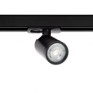 Spot &agrave; Douille sur Rail Monophas&eacute; Davos pour Ampoule GU10 / GU5.3 Noir