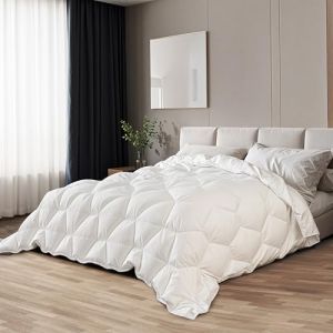 Couette - THE WHITE STONE - 210 x 240 cm - 400 g/m&sup2; - Rembourrage Hypoallerg&eacute;nique - Microfibre