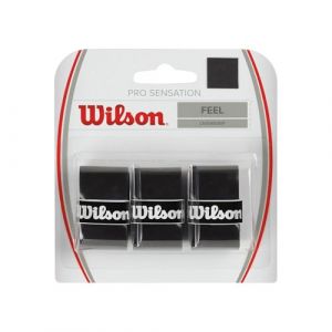 Wilson Bande de Maintien, Pro Overgrip Sensation, Unisexe, Noir, 3 Pièces, WRZ4010BK
