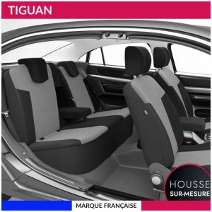 Housses de siège sur mesure pour tiguan (10/2007 à 03/2016) Housse Voiture / Auto d'intérieur Jeu complet en tissu