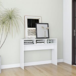 Image de VidaXL Table console Blanc 105x30x80 cm Agglom?r?