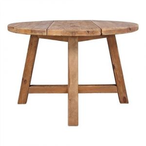 MWlab Table de salle à manger en bois de pin massif recyclé avec un style rustique vintage - modèle 093 - 120 cm