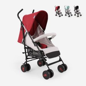 Image de Poussette pour enfant 15 kg dossier inclinable rabattable 4 roues Buggago couleur:Rouge