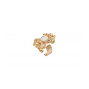 Satellite Bague ajustable romantique nacre perles nacrées I blanc Blanc