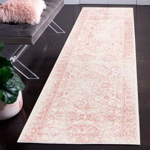 Safavieh Adirondack Collection ADR109H Tapis de Couloir Oriental à l'aspect Vieilli Qui ne s'effiloche Pas pour Salon, entrée, Couloir, Chambre à Coucher, 76 x 188 cm Ivoire/Rose