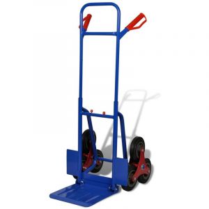 VidaXL Diable 6 roues bleu et rouge capacité de charge 200 kg -