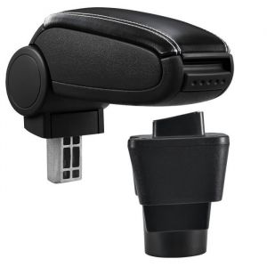 ProTec Accoudoir central pour Toyota Yaris-Vitz - avec compartiment - rembourré - cuir-synthétique - noir avec des coutures blancs