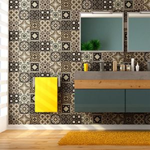 Sticker Mural Carrelage adh&eacute;sif Cuisine Salle de Bain - 9 Stickers CARRELAGES AZULEJOS Pompei - 9stickers10x10cm