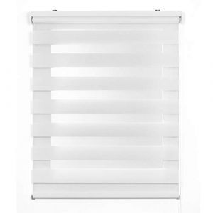 Storesdeco - Store Jour/Nuit, store enrouleur en tissu double, Blanc, 100 x 180cm
